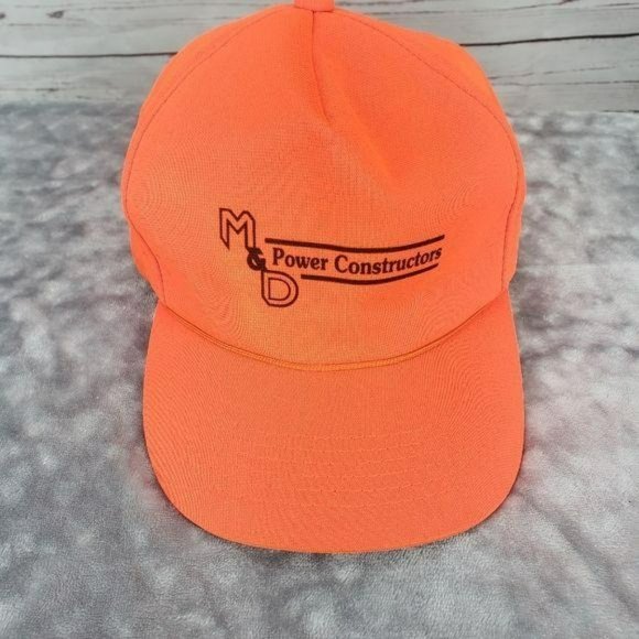 M & D Power Constructors Orange Camo Snapback Cap - Picture 1 of 13
